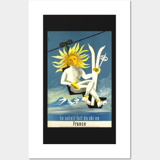 Le soleil fait du ski en France, Ski Poster Posters and Art